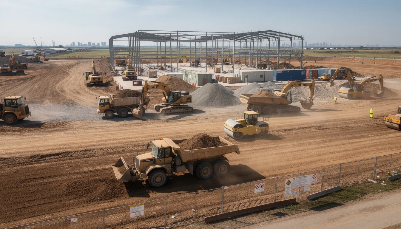 Large industrial site preparation for hyperscale data center campuses in Texas