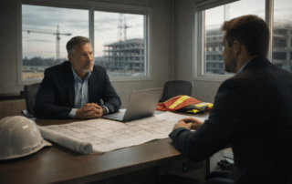 Job interview at a construction site