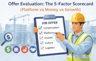 Job offer evaluation on construction site