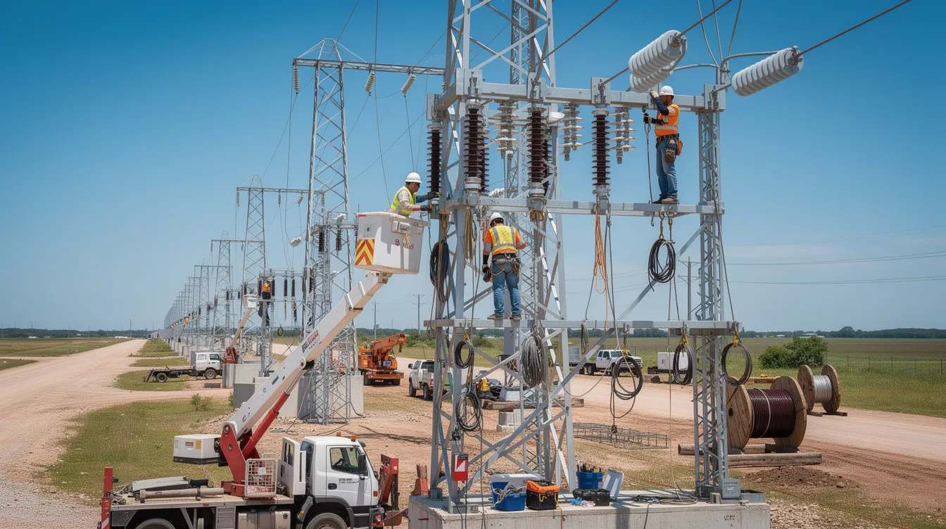 Utility and transmission construction in Michigan supporting power delivery, grid upgrades, and energy-intensive development.